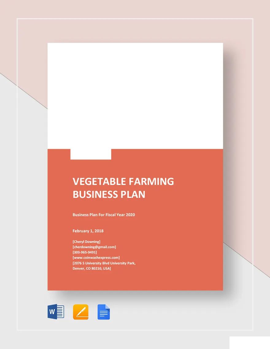 Vegetable Farming Business Plan Template in Word, Google Docs, Apple Pages