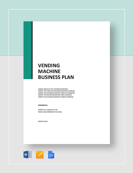 business plan for a vending machine company
