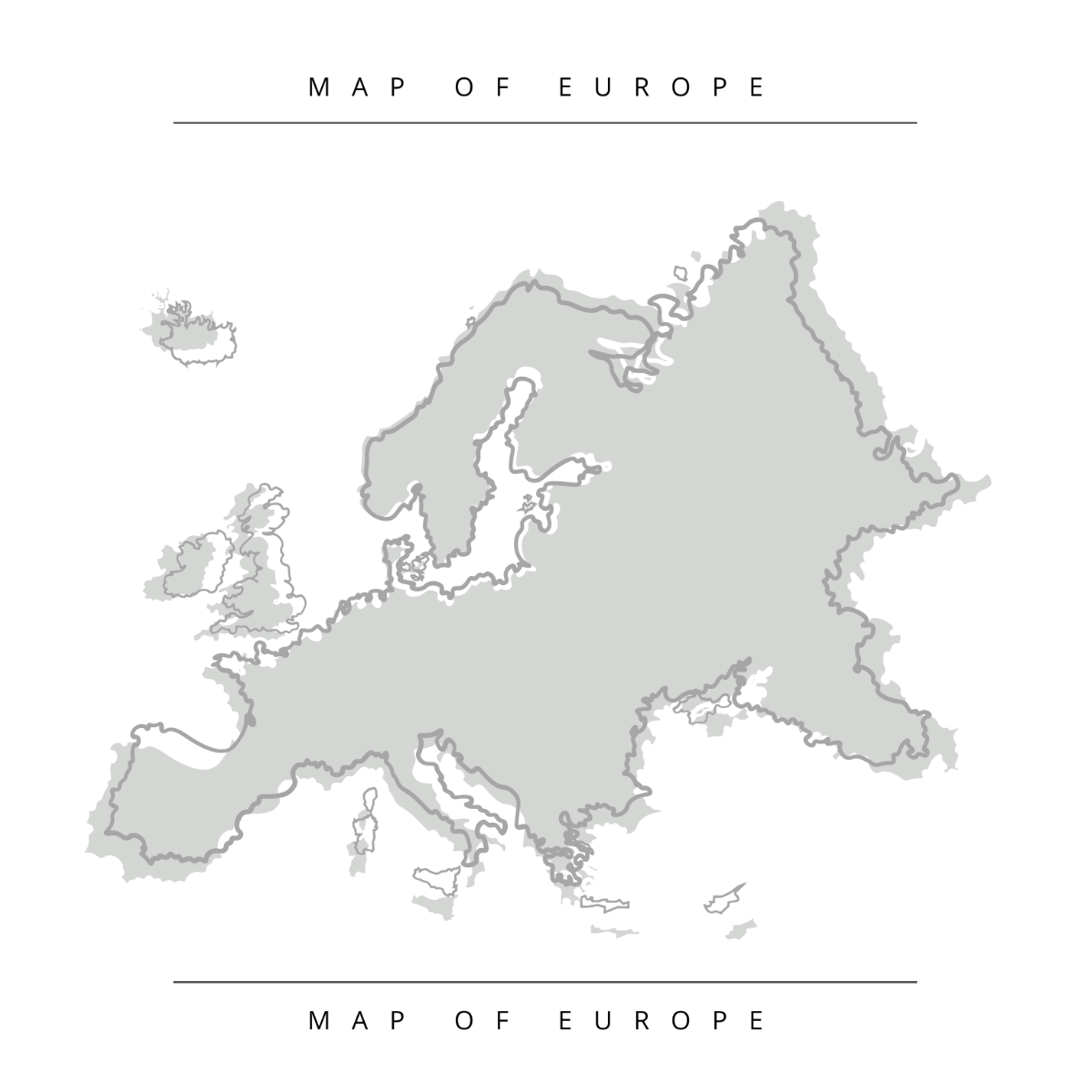 Free Minimalist Europe Map Vector Template