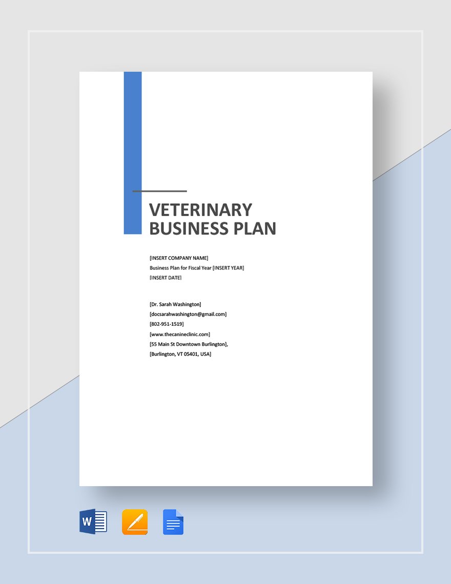 veterinary business plan template