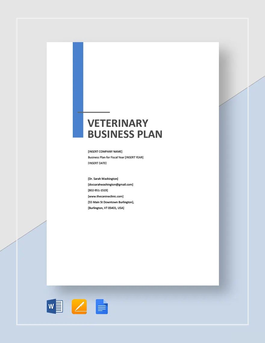 Veterinary Business Plan Template