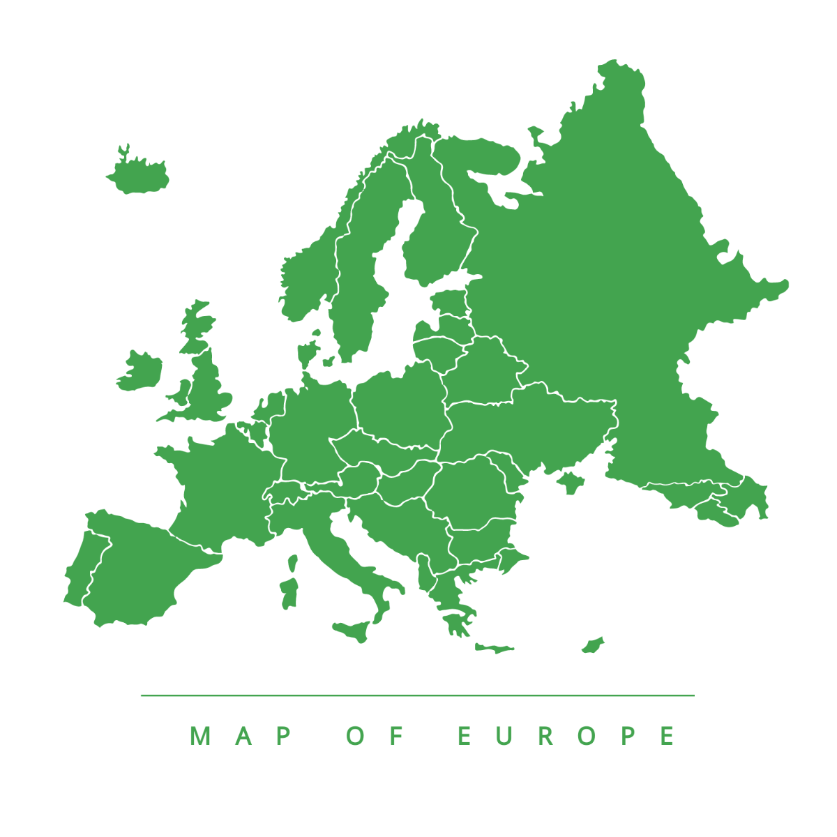 Green Europe Map Vector Template