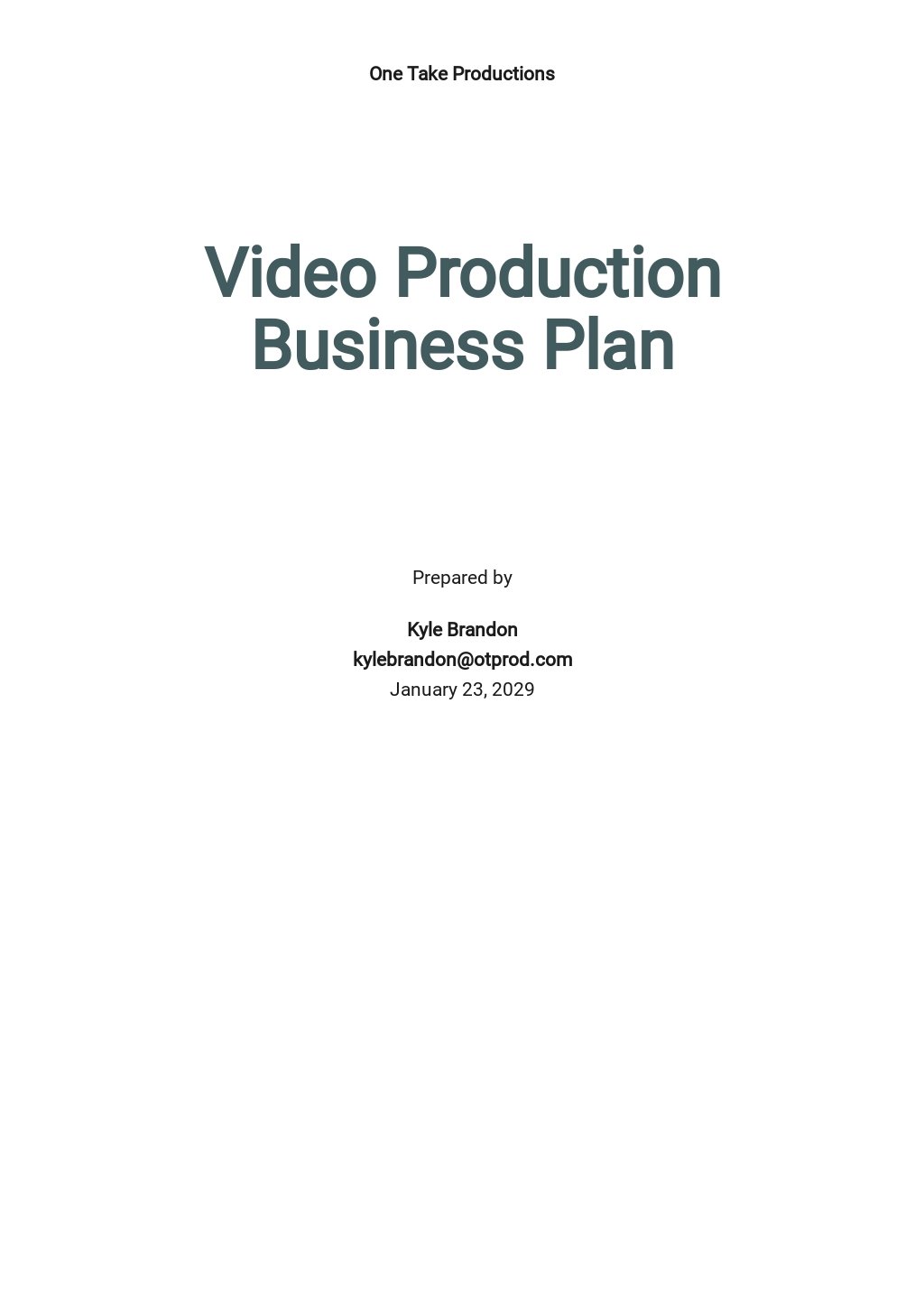 film production business plan templates