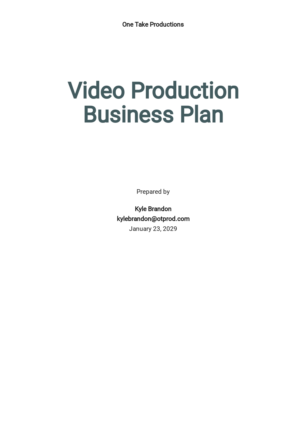 business plan for media production company