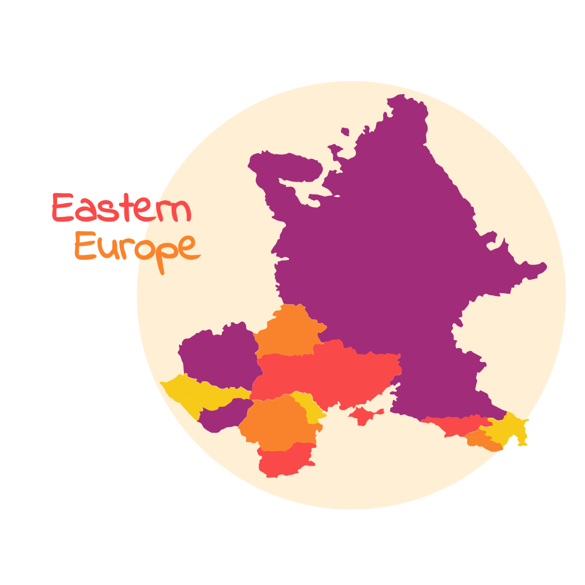Eastern Europe Map Vector Template