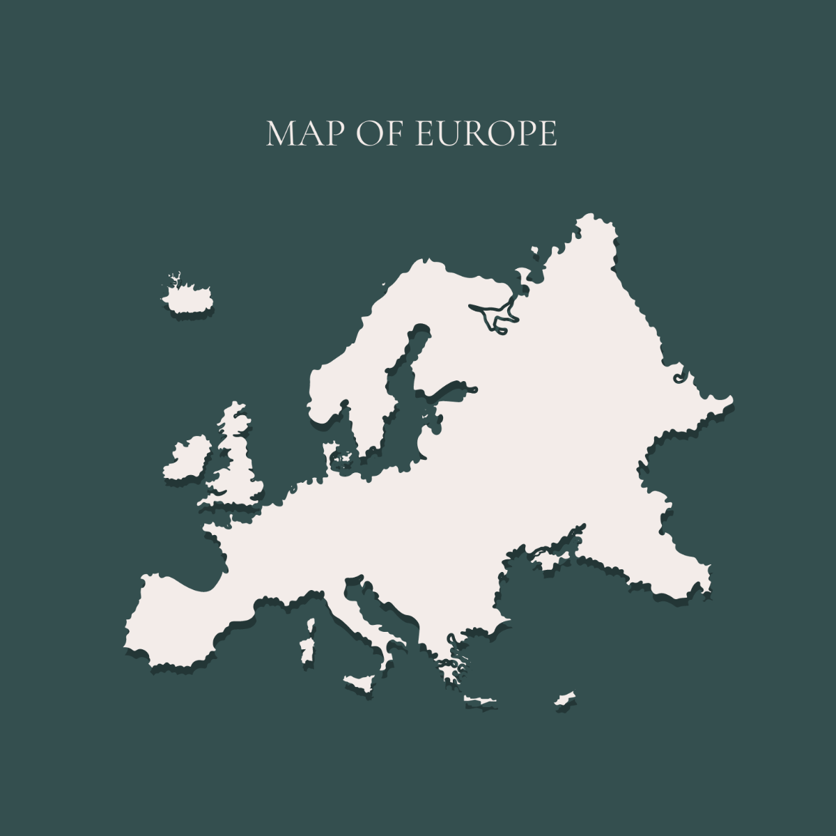 Free White Europe Map Vector Template