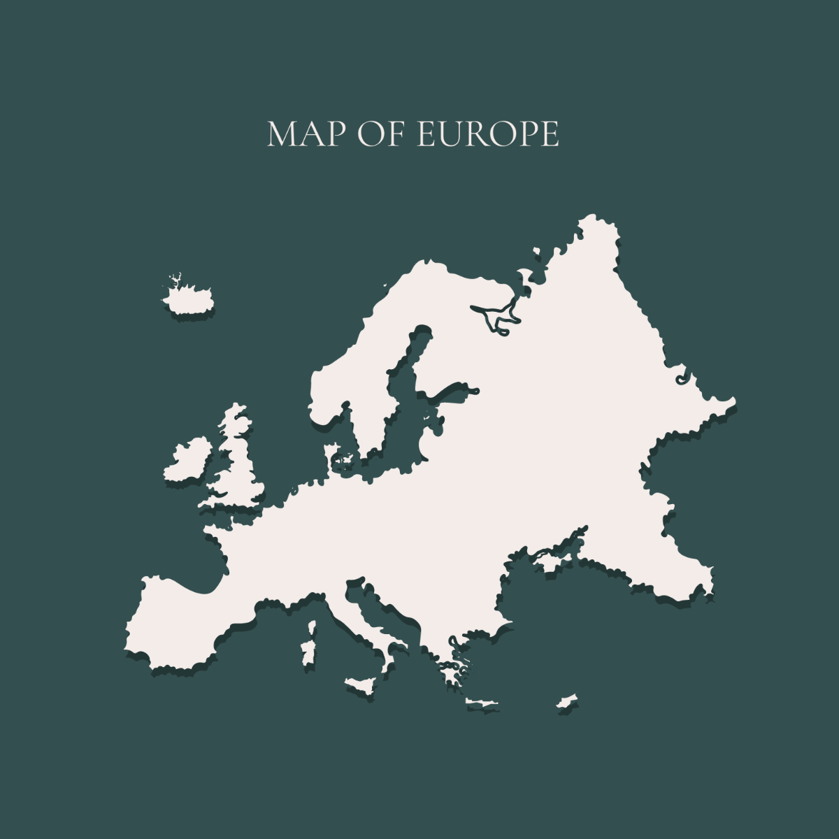 White Europe Map Vector