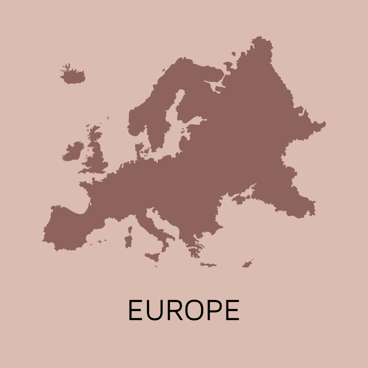 Flat Europe Map Vector Template