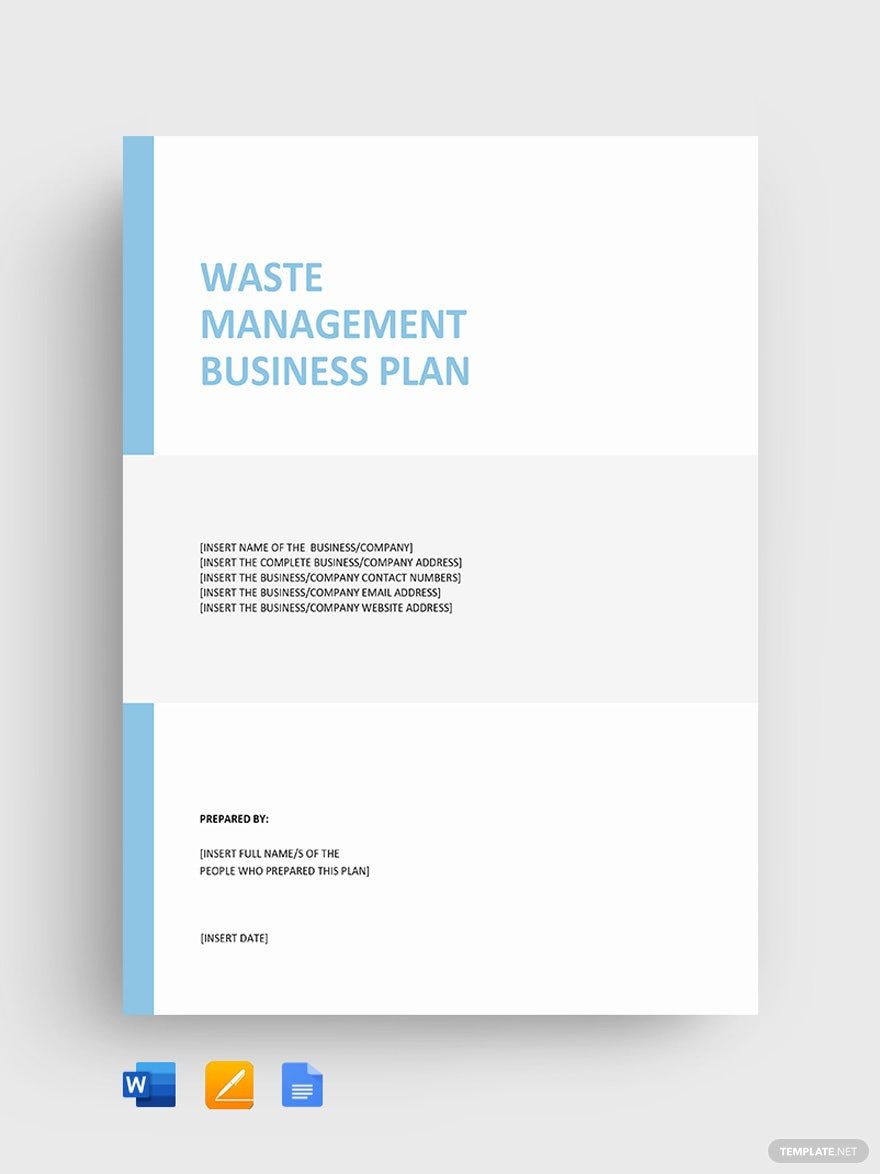 Waste Management Business Plan Template in Word, Google Docs, Apple Pages