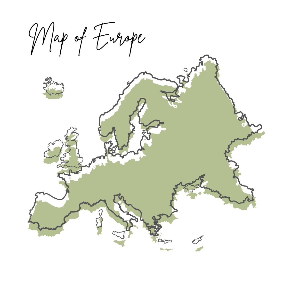 Blank Europe Map Vector Template