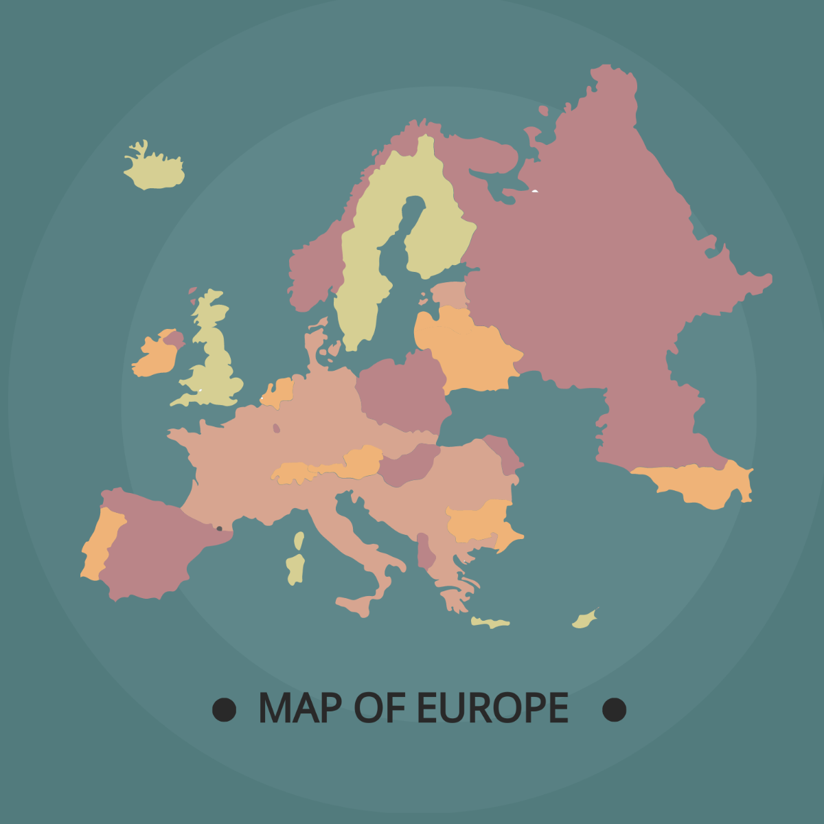 Simple Europe Map Vector Template
