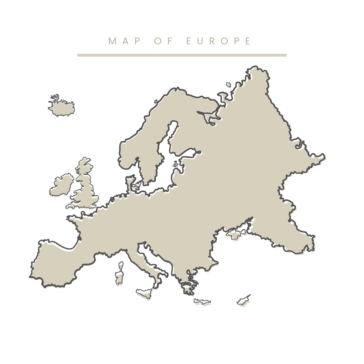 Free Transparent Europe Map Vector Template