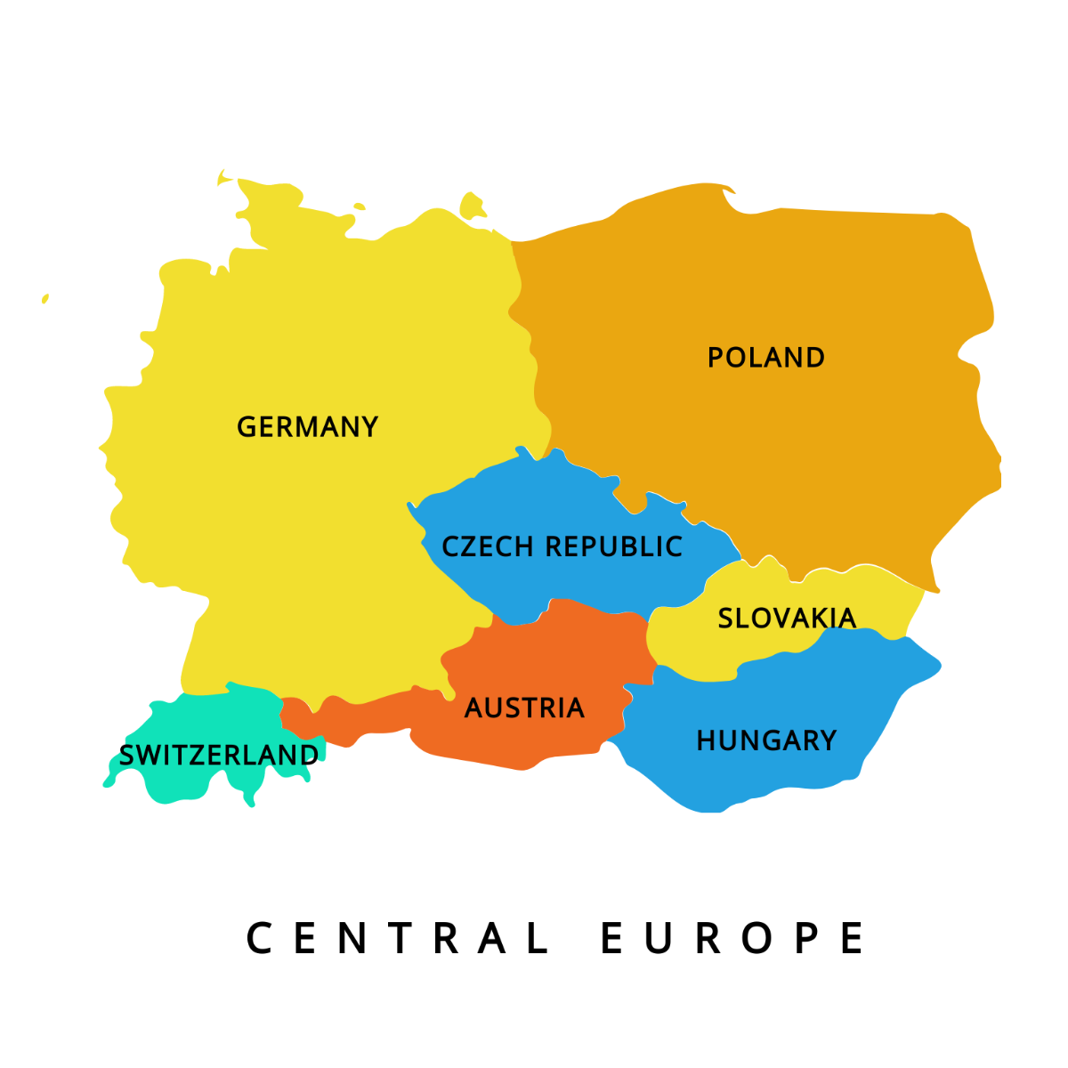Free Central Europe Map Vector Template