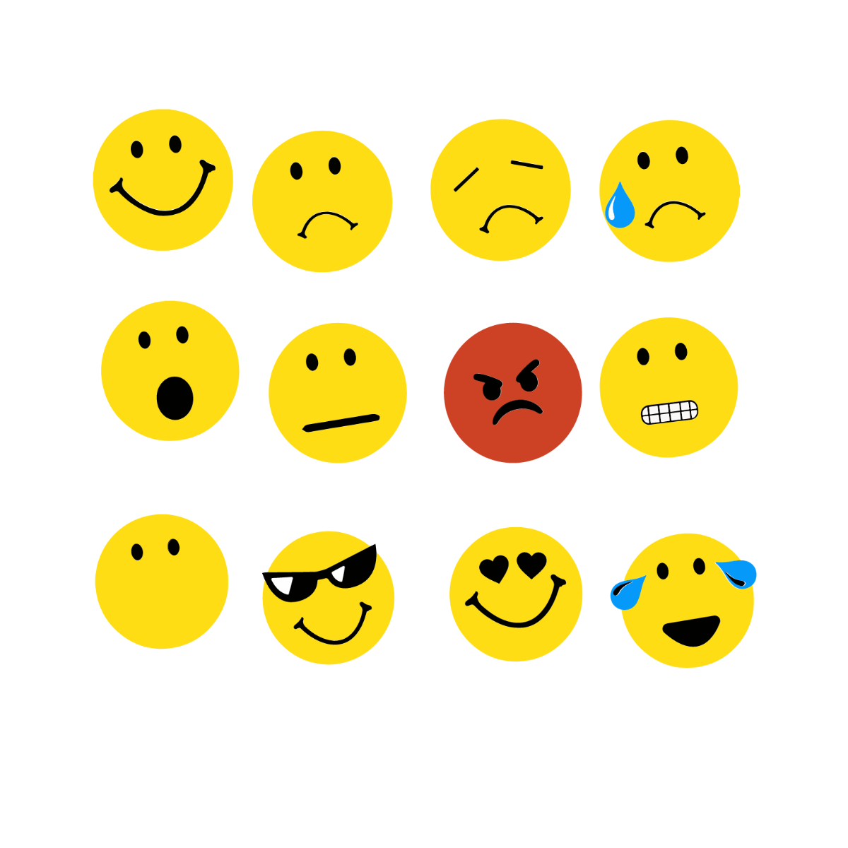 Emotions Smiley Vector Template