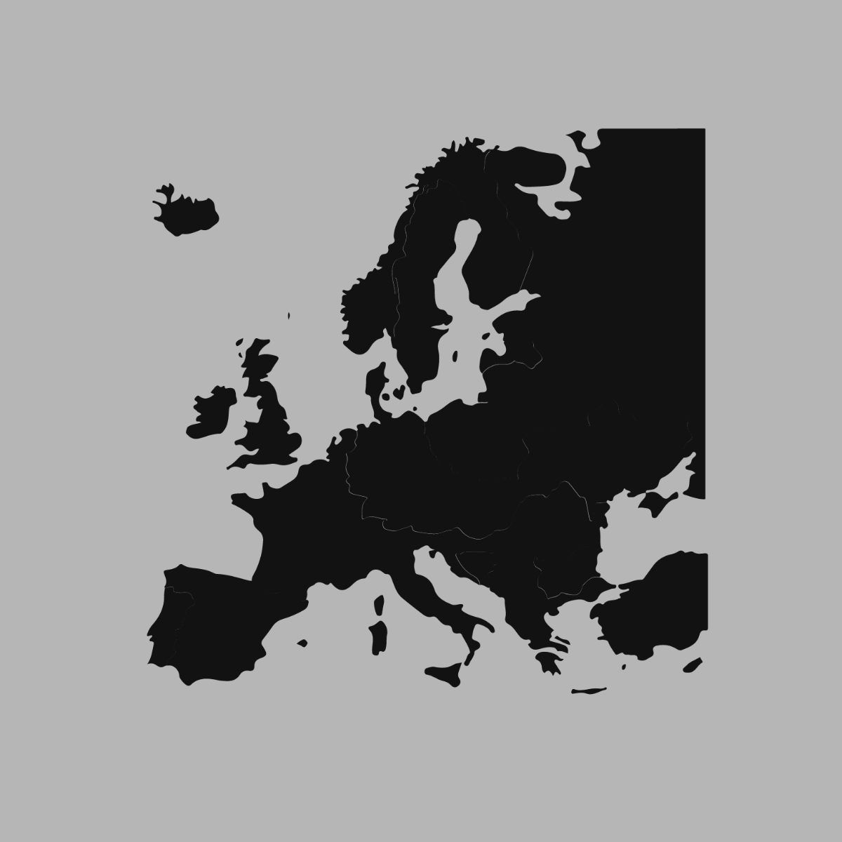 Free Europe Map Shape Vector Template