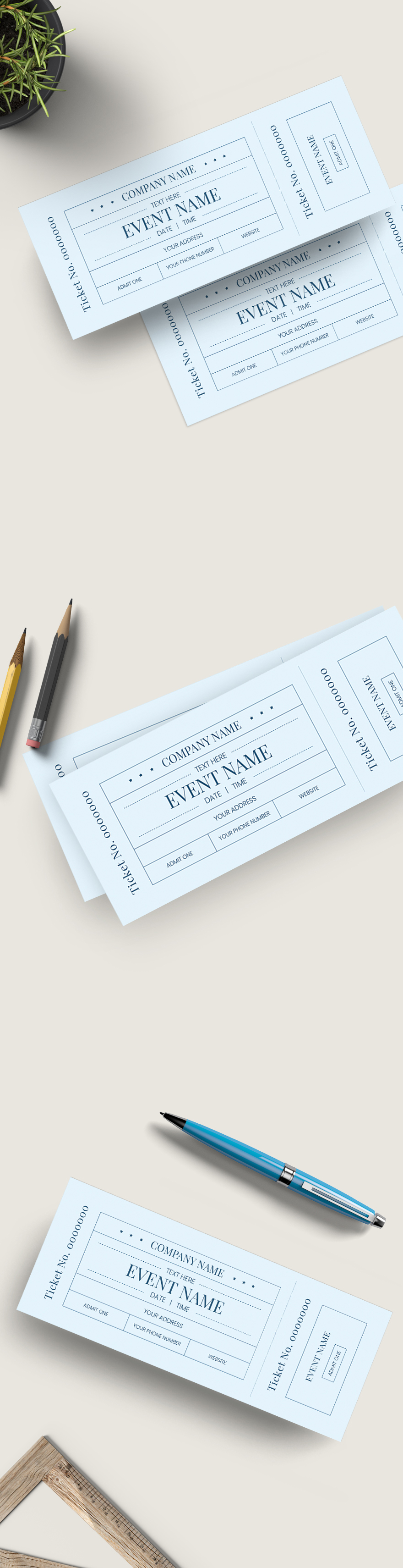 Free Simple Admission Ticket Template Illustrator, Word, Apple Pages