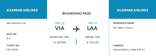 Printable Free Editable Airline Ticket Template