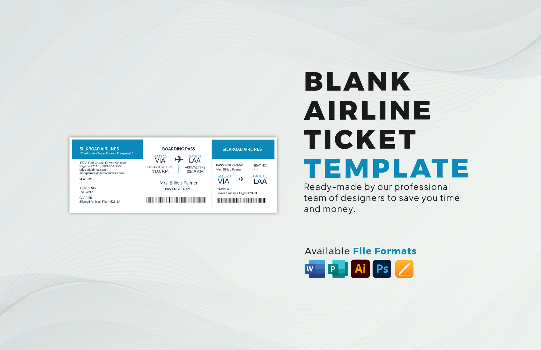 Free Printable Airline Ticket Template Pdf United Airlines