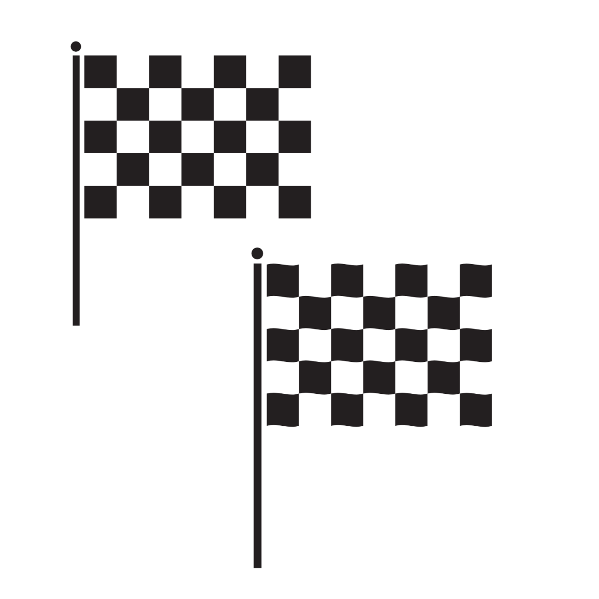 Wavy Checkered Flag Vector Template