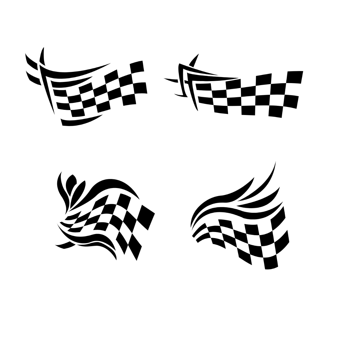 fFree Tribal Checkered Flag Vector Template