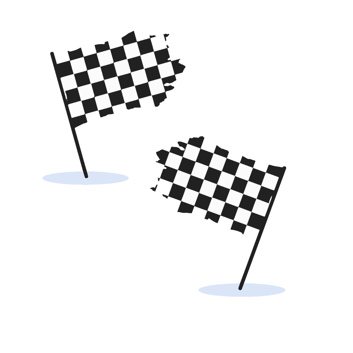 Torn Checkered Flag Vector Template