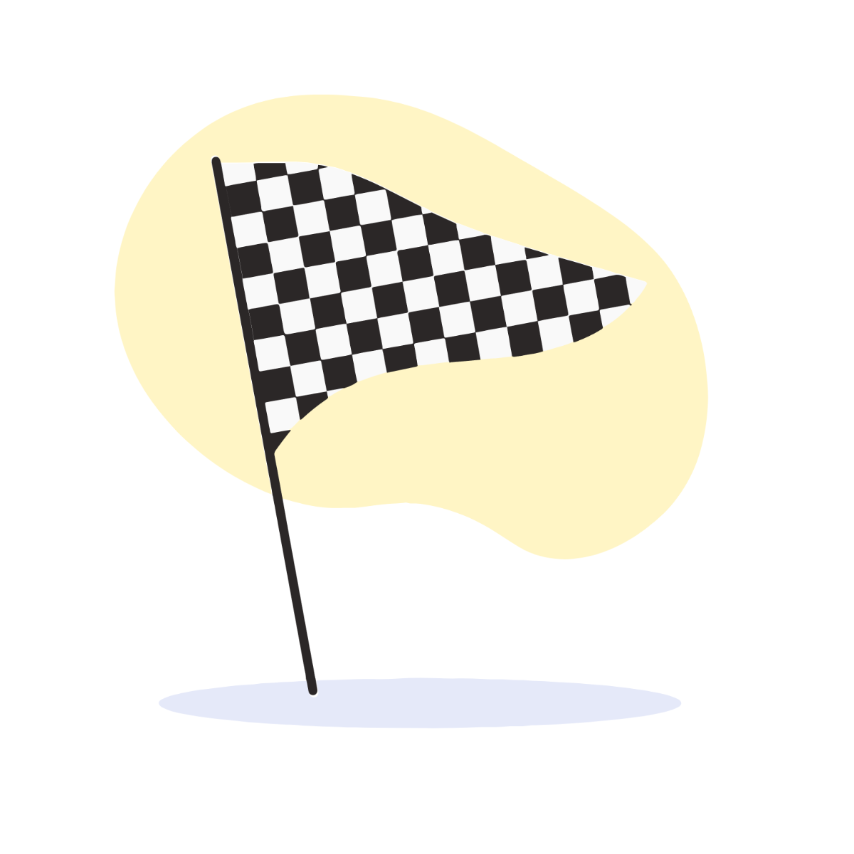 Single Checkered Flag Vector Template