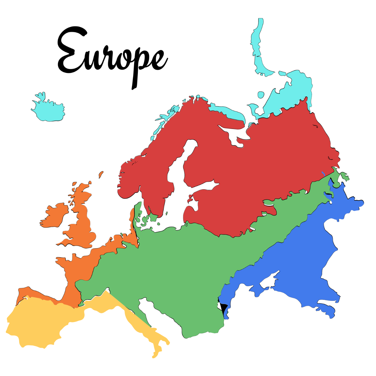 High Quality Europe Map Vector Template
