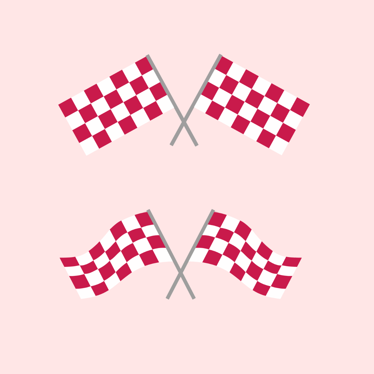 Red Checkered Flag Vector Template