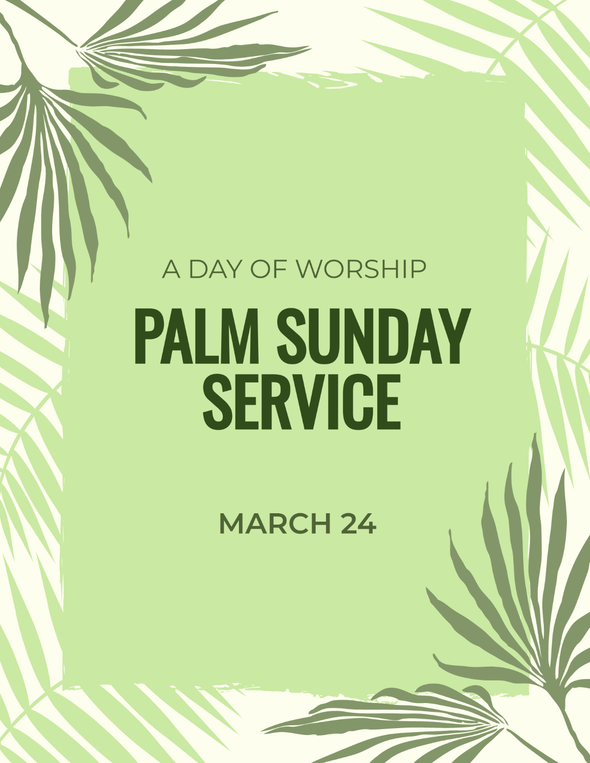 Palm Sunday Service Flyer Template