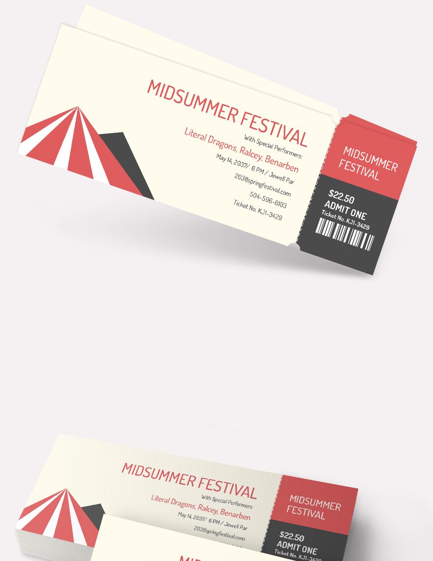 Blank Festival Ticket Template