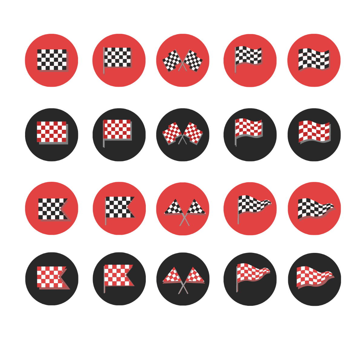 Small Checkered Flag Vector Template