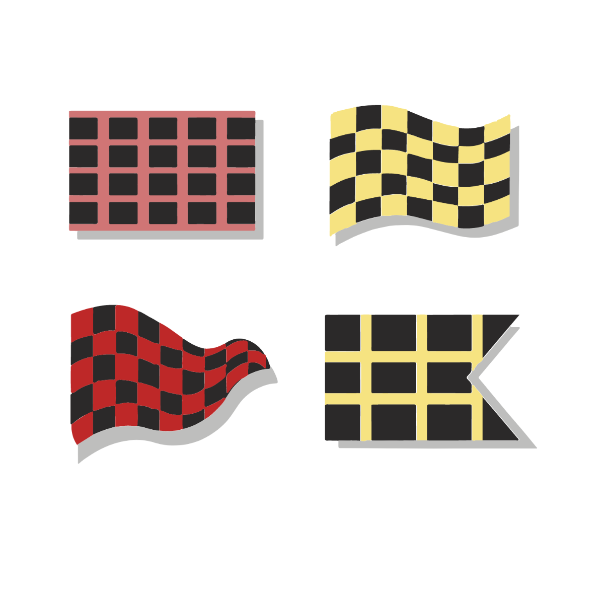 Black Checkered Flag Vector Template