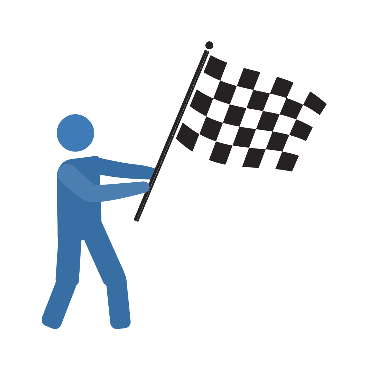 Man Checkered Flag Vector Template