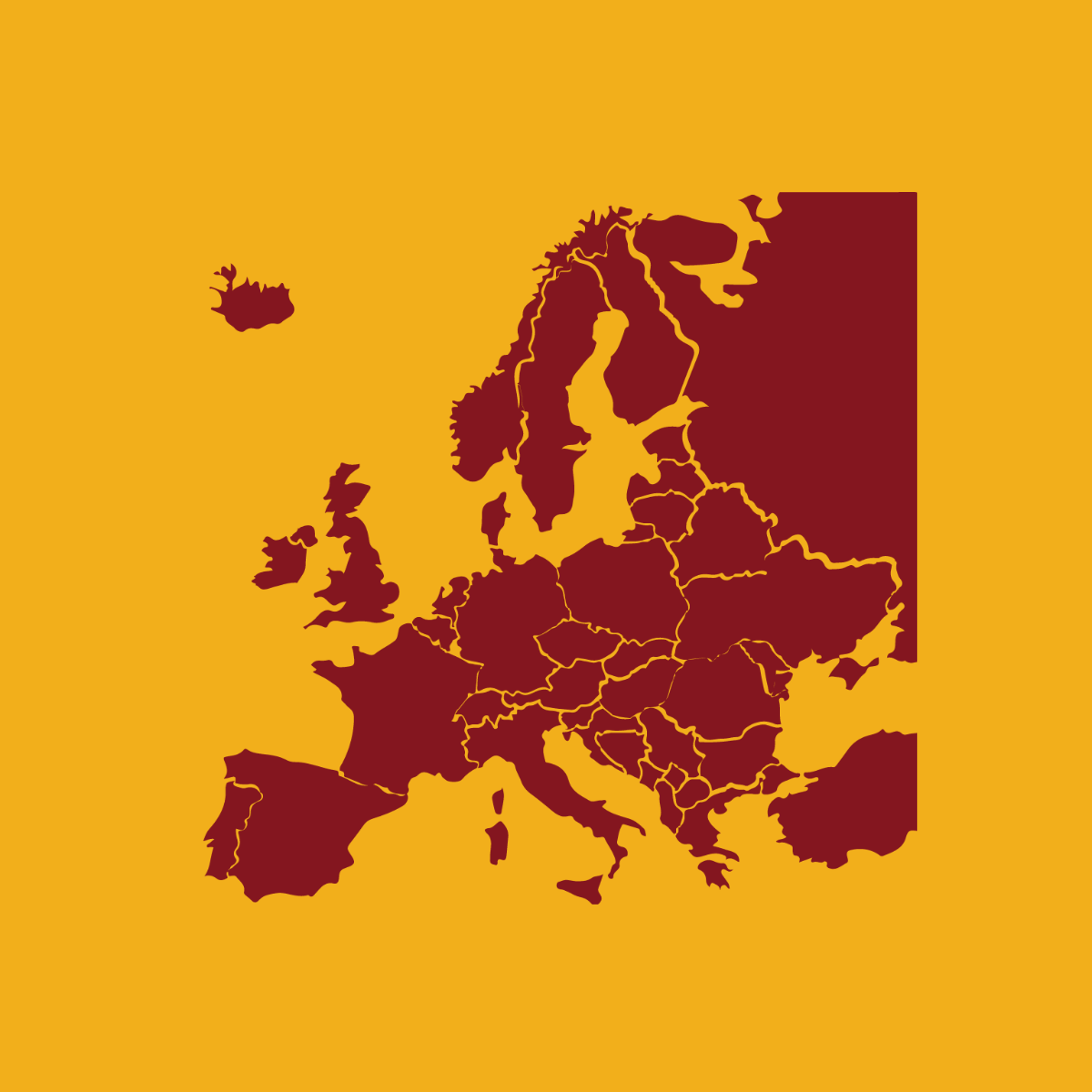 Europe Border Map Vector