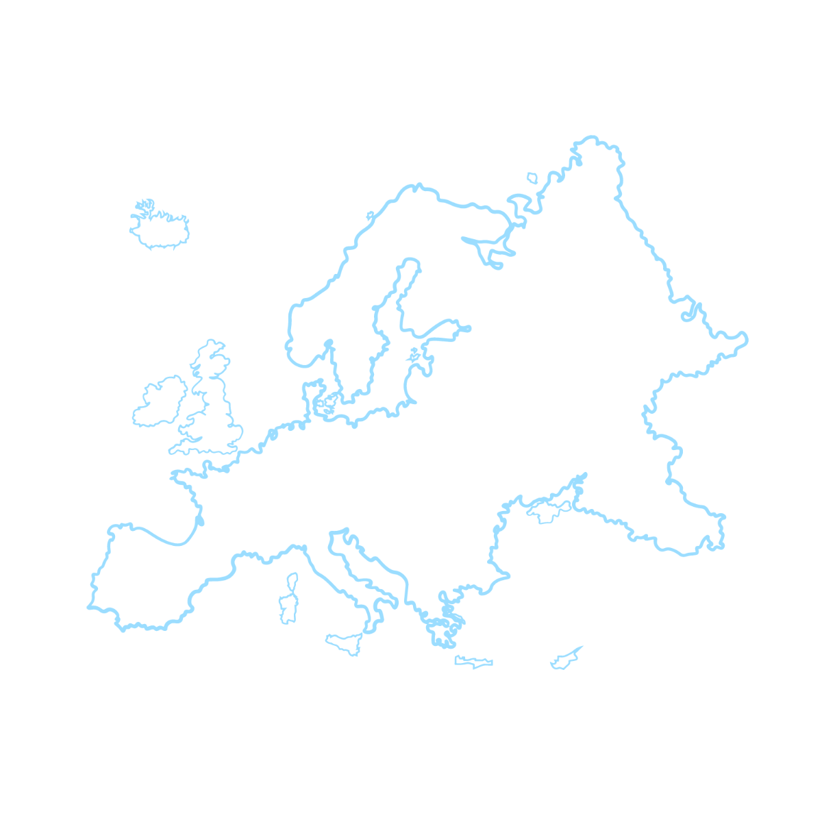 Free Europe Map Line Vector Template