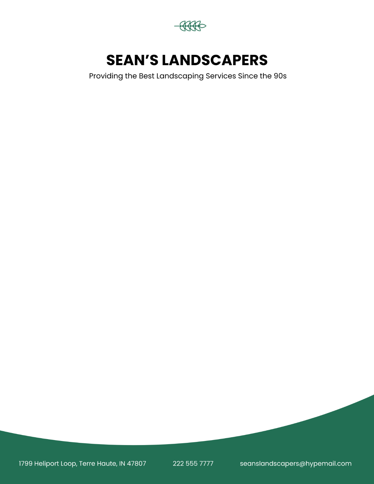 Sample Landscaping Service Letterhead Template - Edit Online & Download