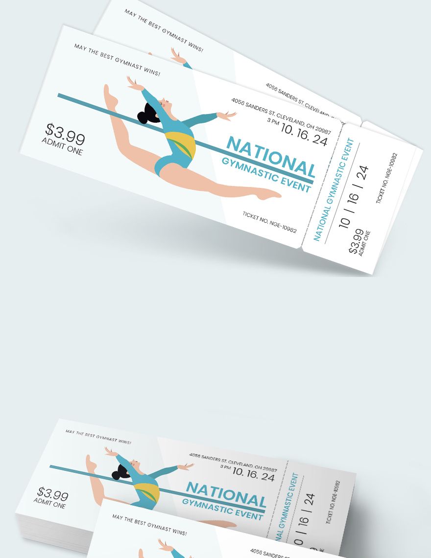 Gymnastic Event Ticket Template