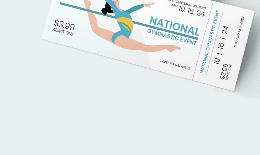 Gymnastic Event Ticket Template