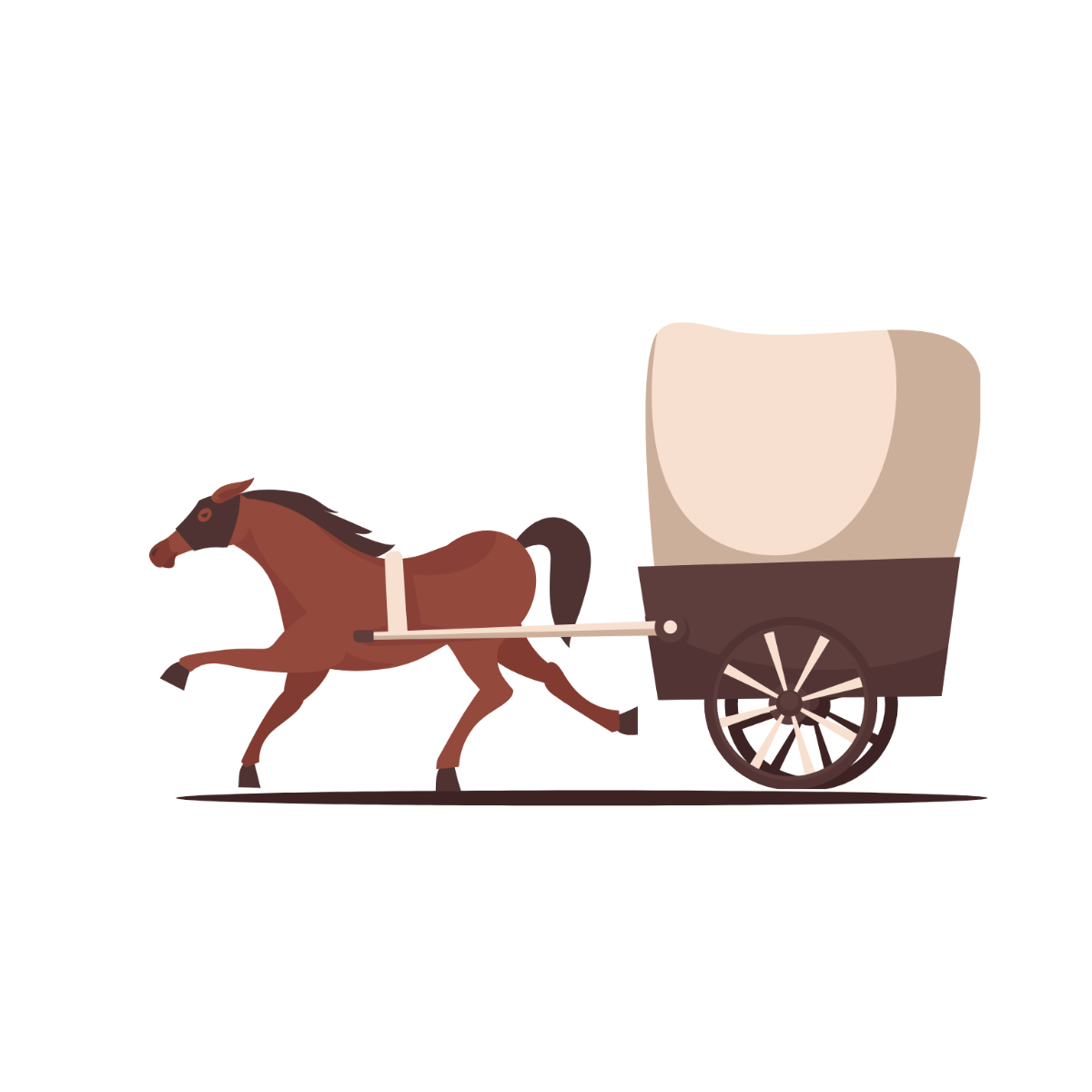 Horse Carriage Vector Template