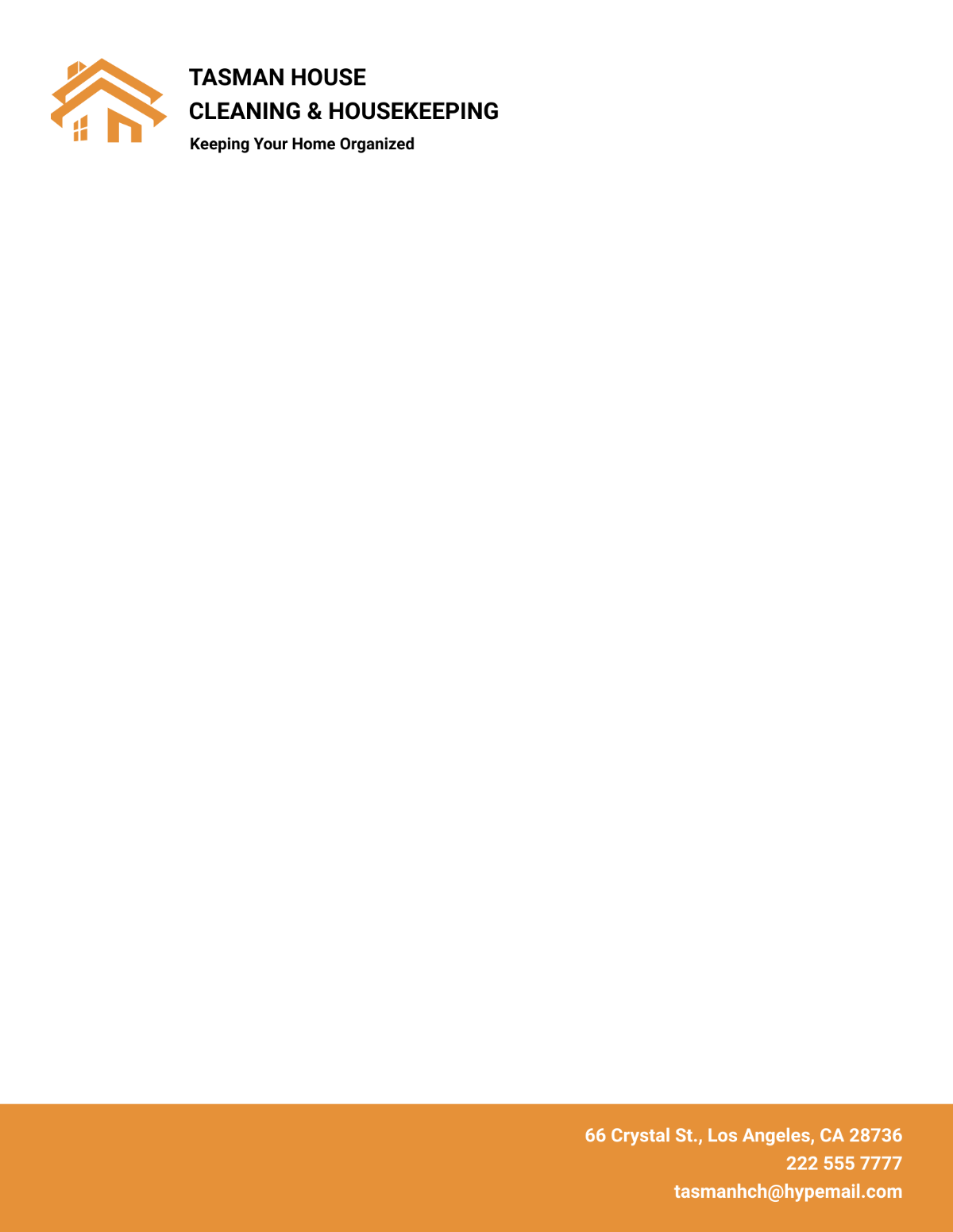 House Cleaning & Housekeeping Letterhead Template