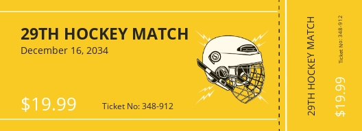 Hockey Ticket Template [Free JPG] Illustrator, Word