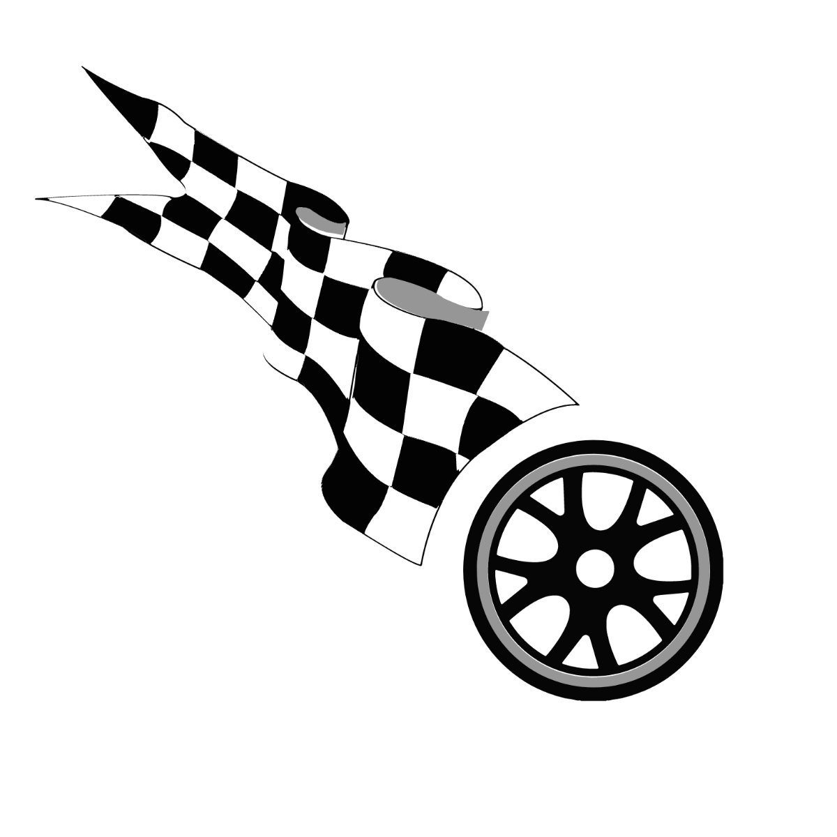 Tire Checkered Flag Vector Template