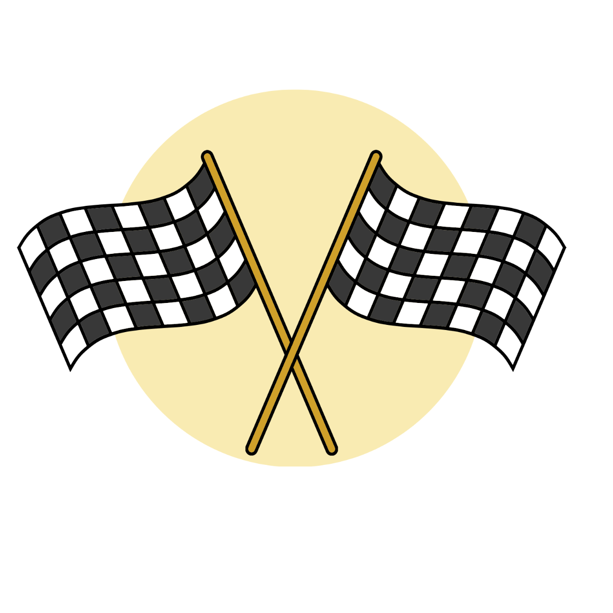 Cartoon Checkered Flag Vector Template