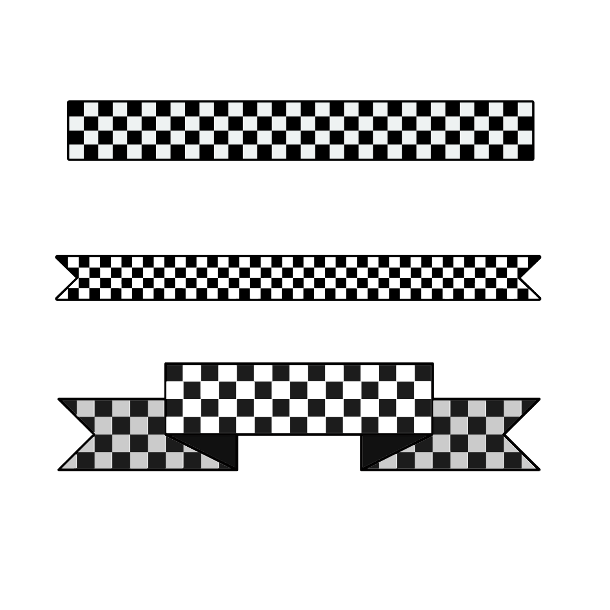 Checkered Flag Ribbon Vector Template