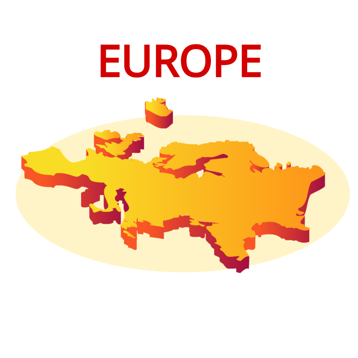 Stylised Europe Map Vector Template