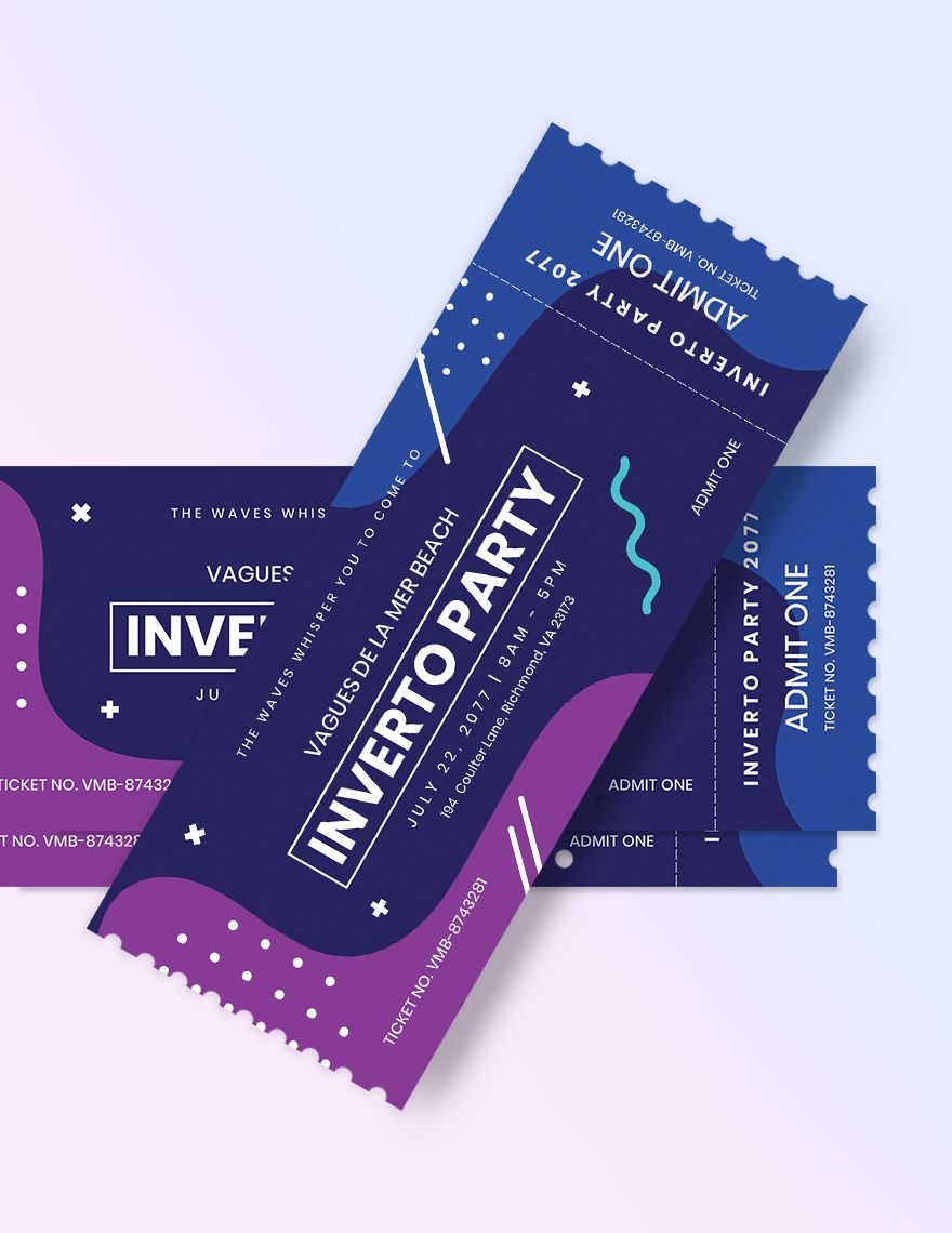 Inverto Party Event Ticket Template