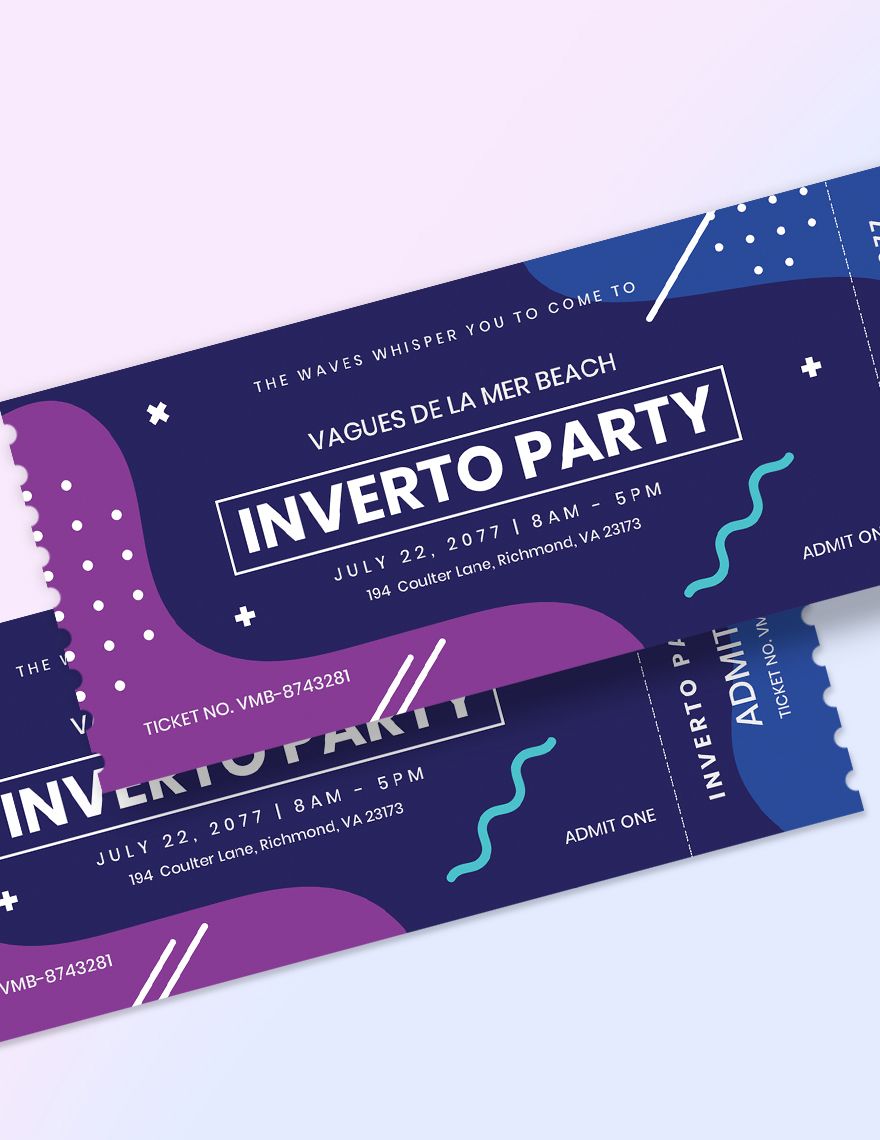 Inverto Party Event Ticket Template