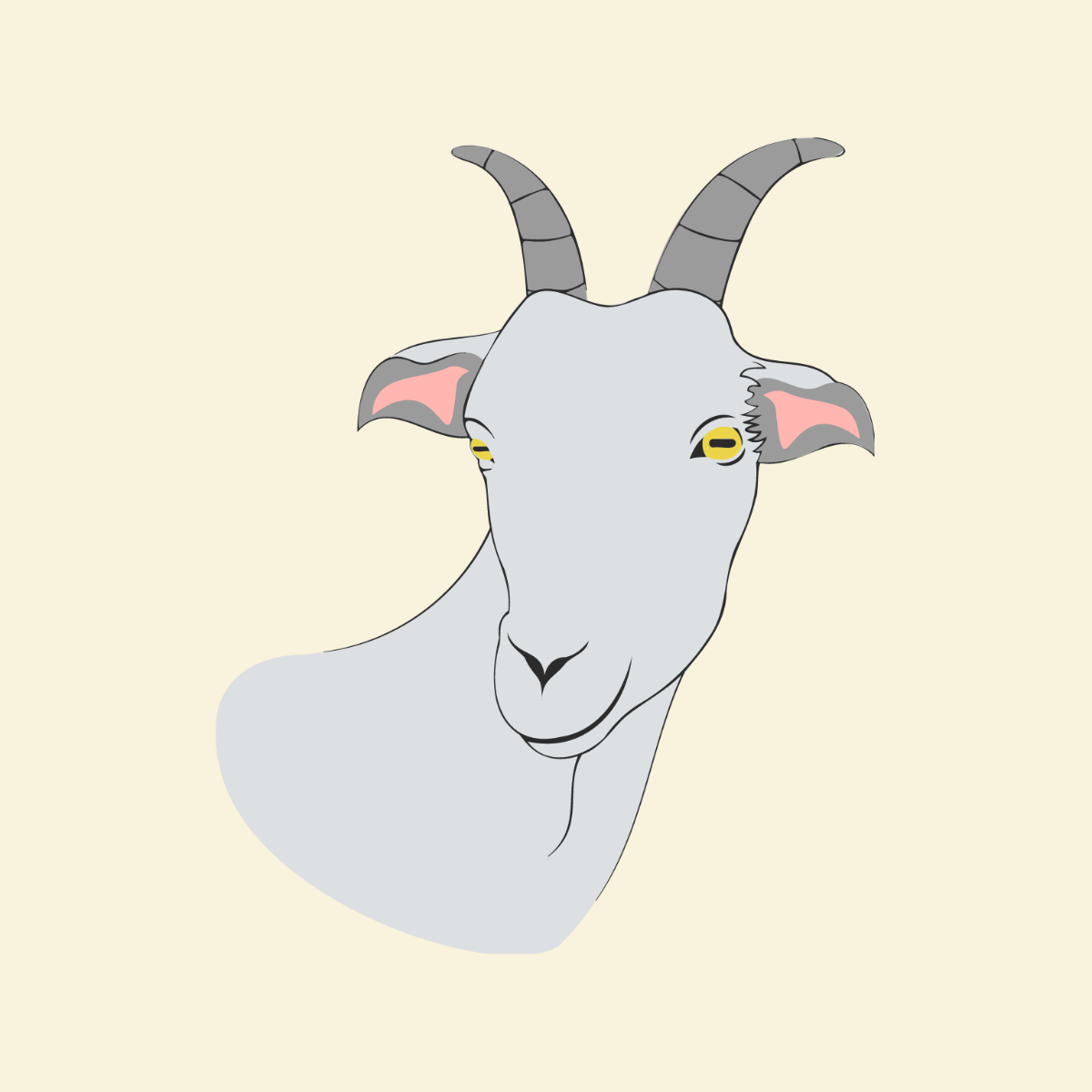 Goat Head Vector Template