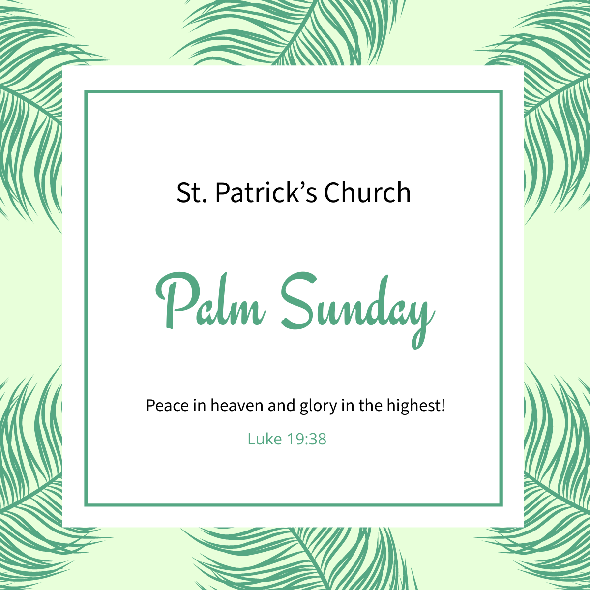 Palm Sunday Quote Linkedin Post Template