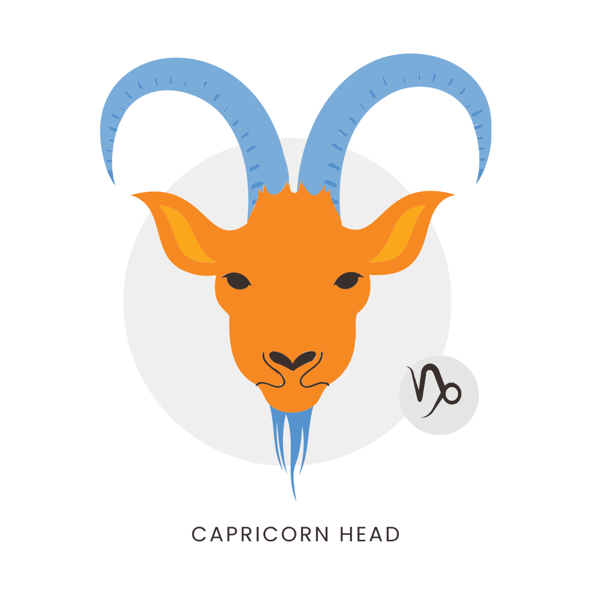 Capricorn Head Vector Template